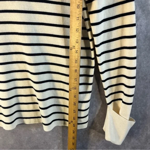 & Other Stories Sweater Womens Medium White Navy Stripe Collared Nautical Sailor - Picture 7 of 10